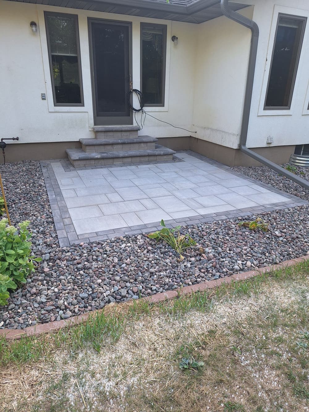Gallery photos for Backyard Paver Patio and Steps Installed in Fall Creek: Image #1